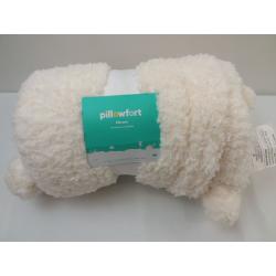 Teddy Bear Plush Throw Cream