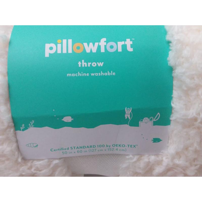 Teddy Bear Plush Throw Cream