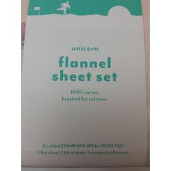 Unicorn flannel sheet set- Twin
