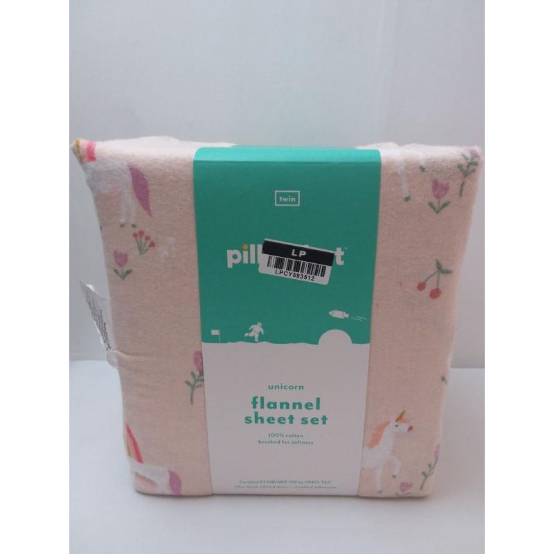 Unicorn flannel sheet set- Twin