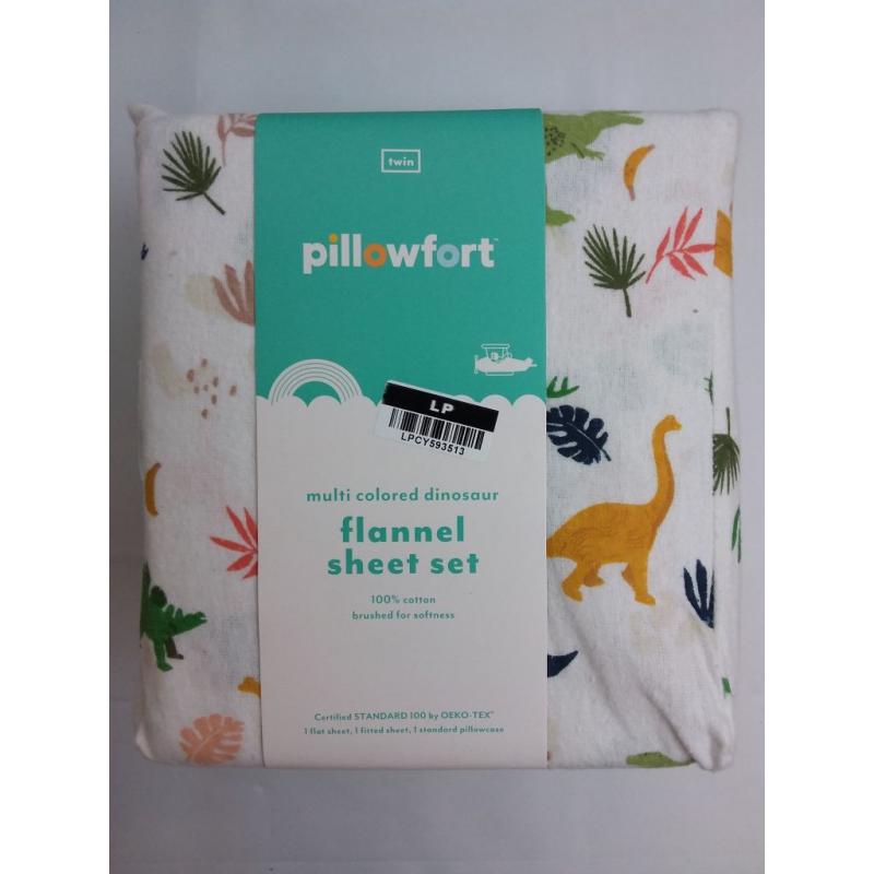 Dinosaur flannel sheet set- Twin