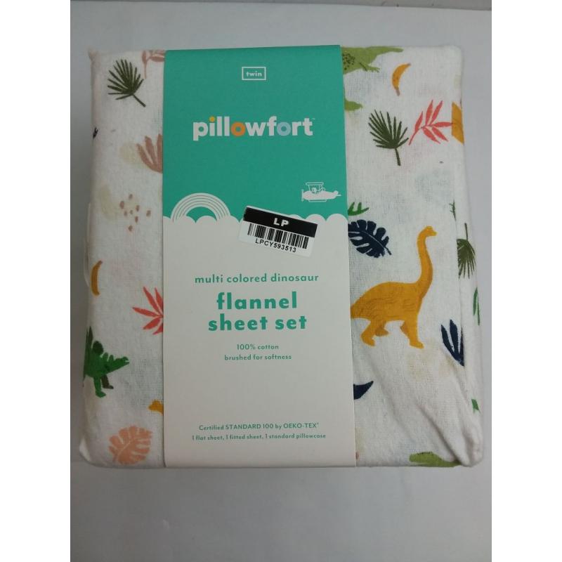Dinosaur flannel sheet set- Twin
