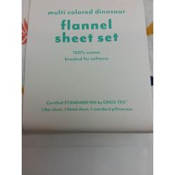 Dinosaur flannel sheet set- Twin