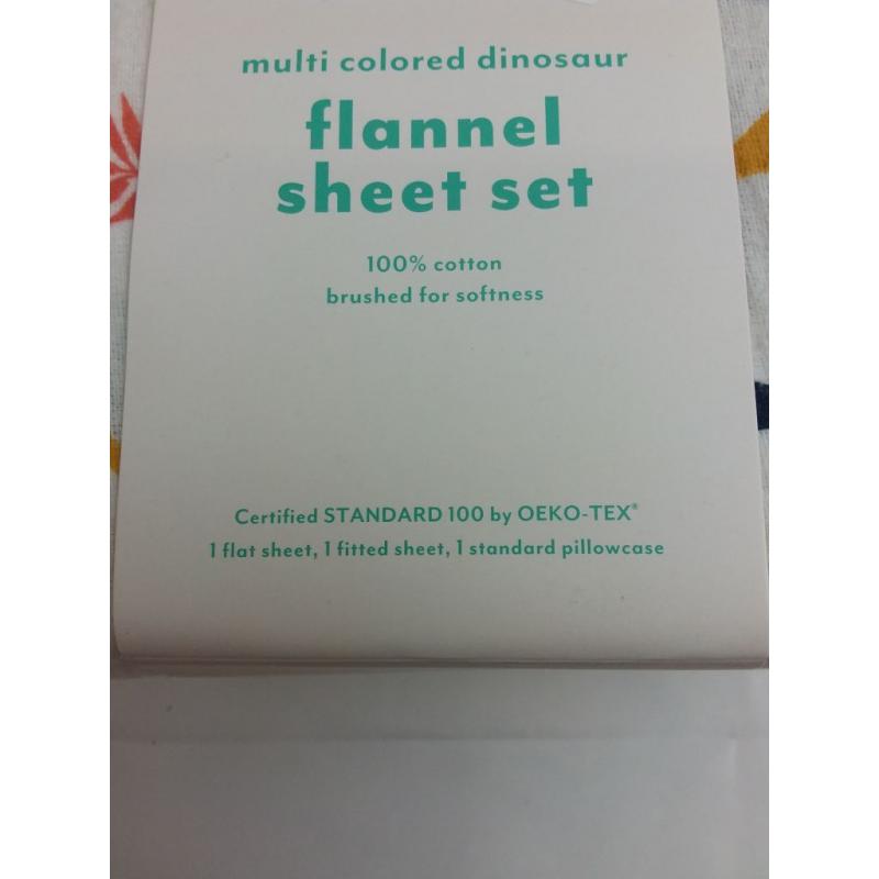 Dinosaur flannel sheet set- Twin
