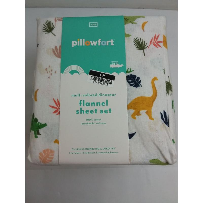 Dinosaur flannel sheet set- Twin