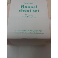 Unicorn flannel sheet set- Twin