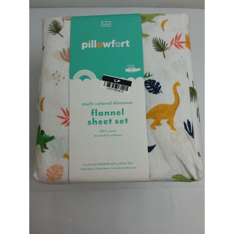 Dinosaur flannel sheet set- Twin