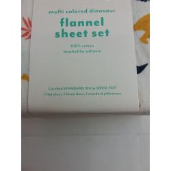 Dinosaur flannel sheet set- Twin