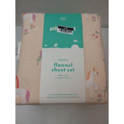 Unicorn flannel sheet set- Twin