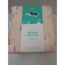 Unicorn flannel sheet set- Twin