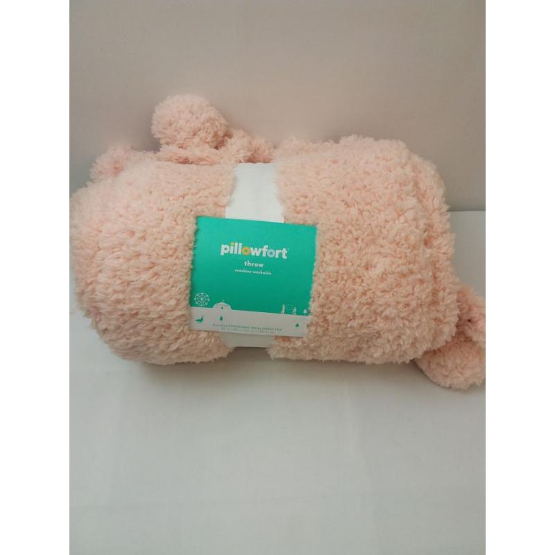 Teddy Bear Plush Throw Pink - Pillowfort