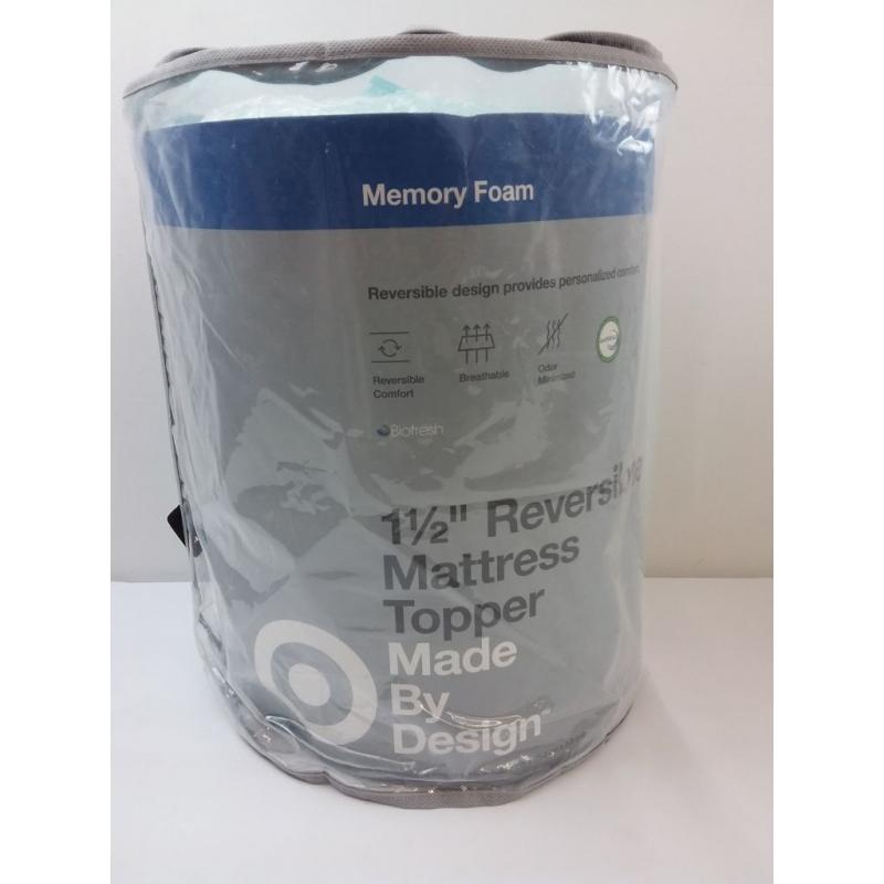 Twin 1.5 Reversible Wave Memory Foam Mattress Topper - Made By Design