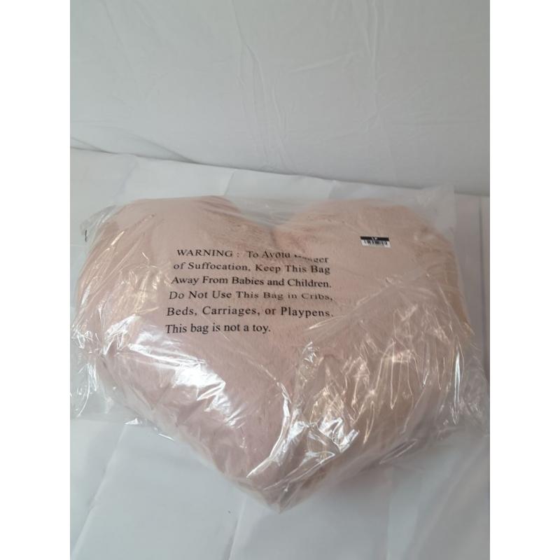 Oversized Faux Fur Valentine's Day Heart Pillow Blush - Threshold