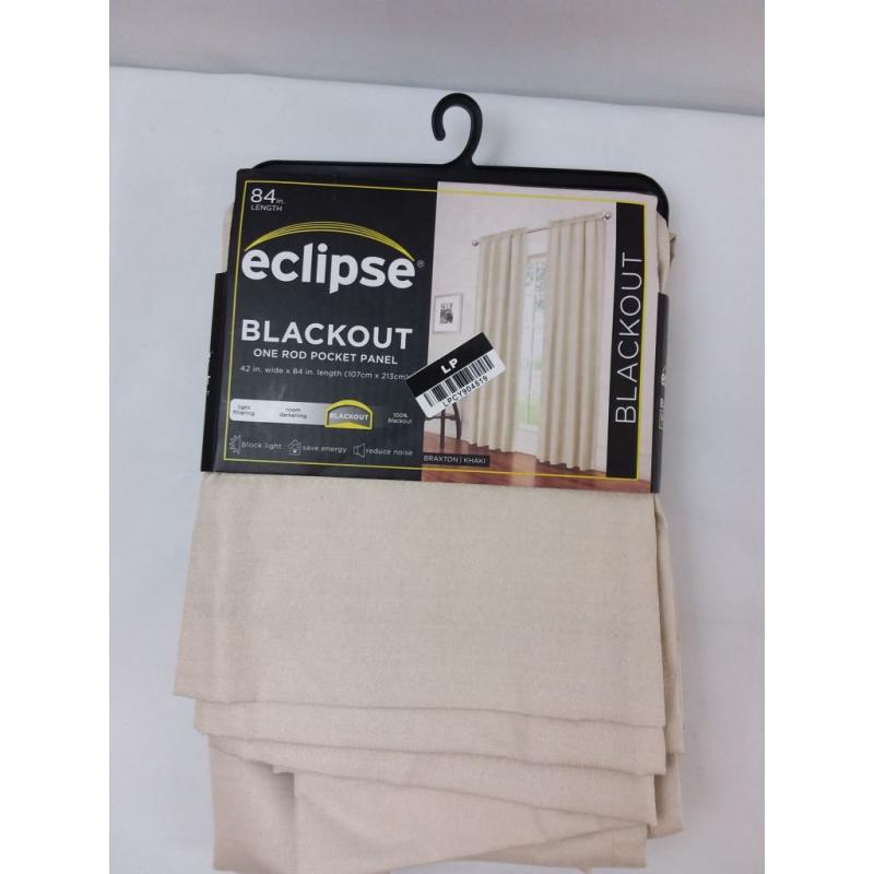 84x42 Braxton Thermaback Blackout Window Curtain Panel Khaki - Eclipse