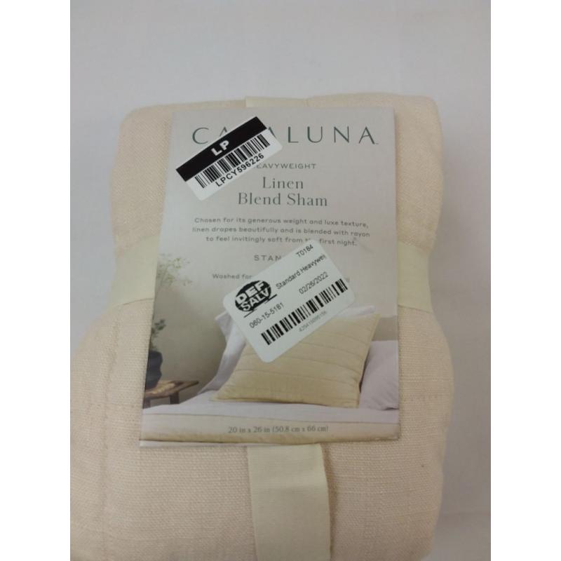 Standard Heavyweight Linen Blend Quilt Pillow Sham Natural - Casaluna