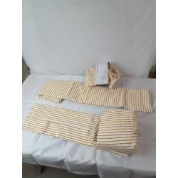 King Easy Care Printed Sheet Set Gold Stripe - Room Essentials