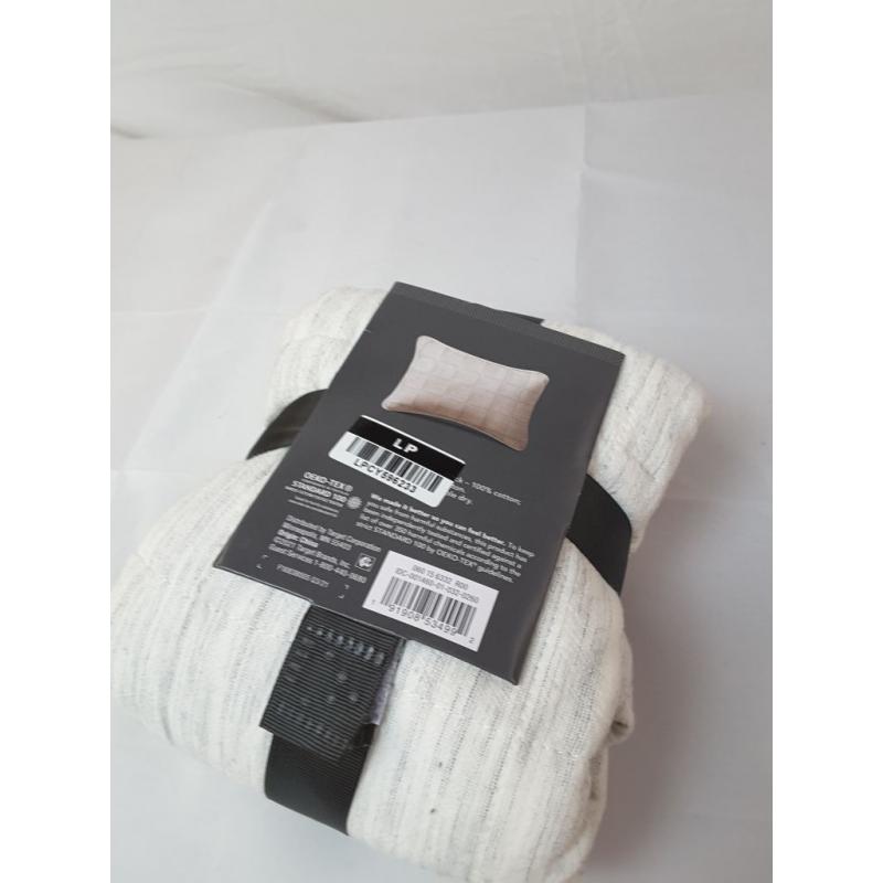 Standard Space Dyed Cotton Linen Sham Light Gray - Threshold