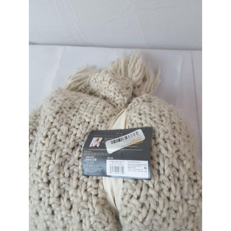 Chunky Knit Throw Blanket Cream - Threshold designed with Studio McGee