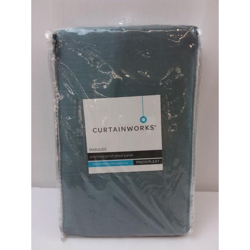 95x30 Marquee Lined Room Darkening Curtain Panel Teal - Curtainworks