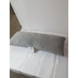 Oblong Oversized Velvet Pick Stich Stripe Decorative Throw Pillow Gray - Threshold