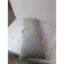 Oblong Oversized Velvet Pick Stich Stripe Decorative Throw Pillow Gray - Threshold