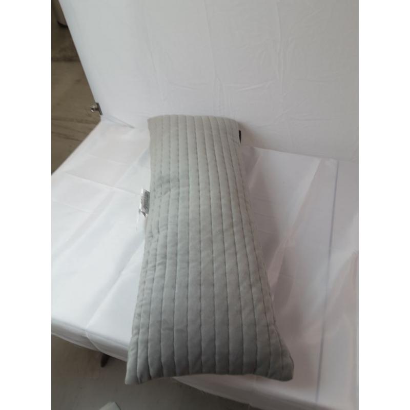 Oblong Oversized Velvet Pick Stich Stripe Decorative Throw Pillow Gray - Threshold