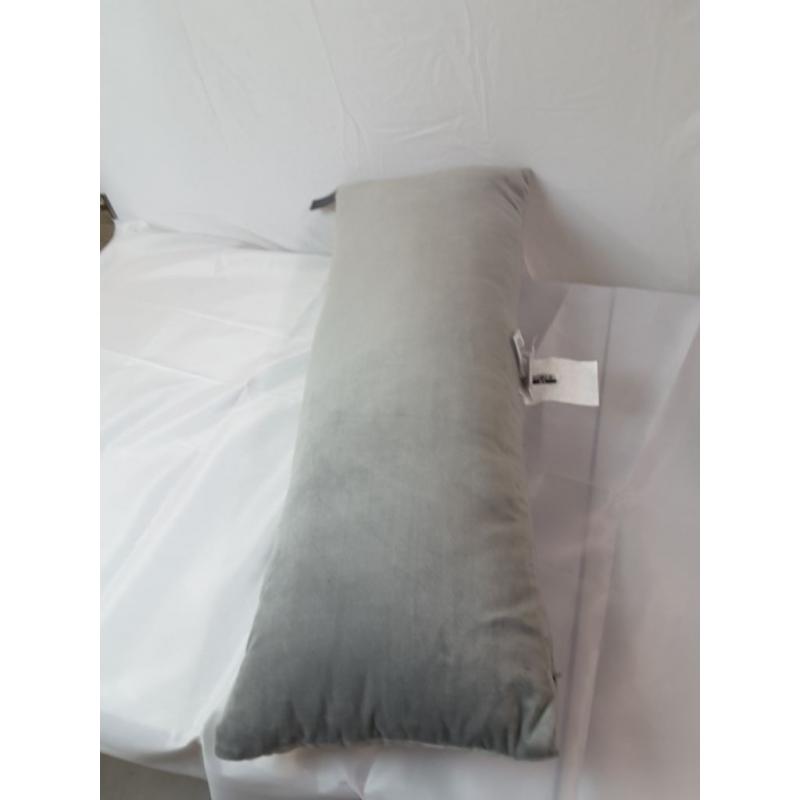 Oblong Oversized Velvet Pick Stich Stripe Decorative Throw Pillow Gray - Threshold