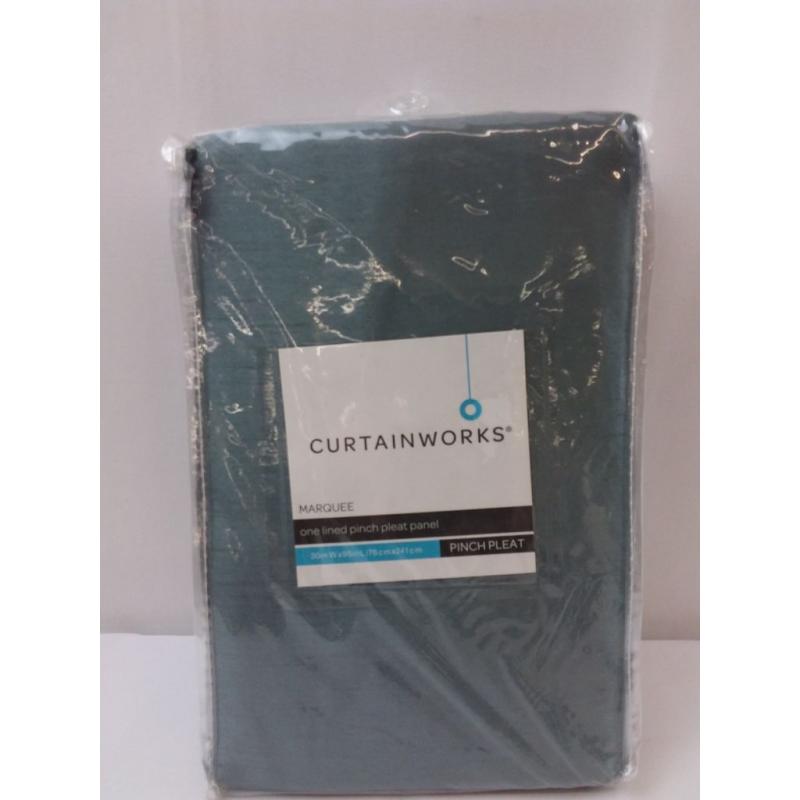 95x30 Marquee Lined Room Darkening Curtain Panel Teal - Curtainworks
