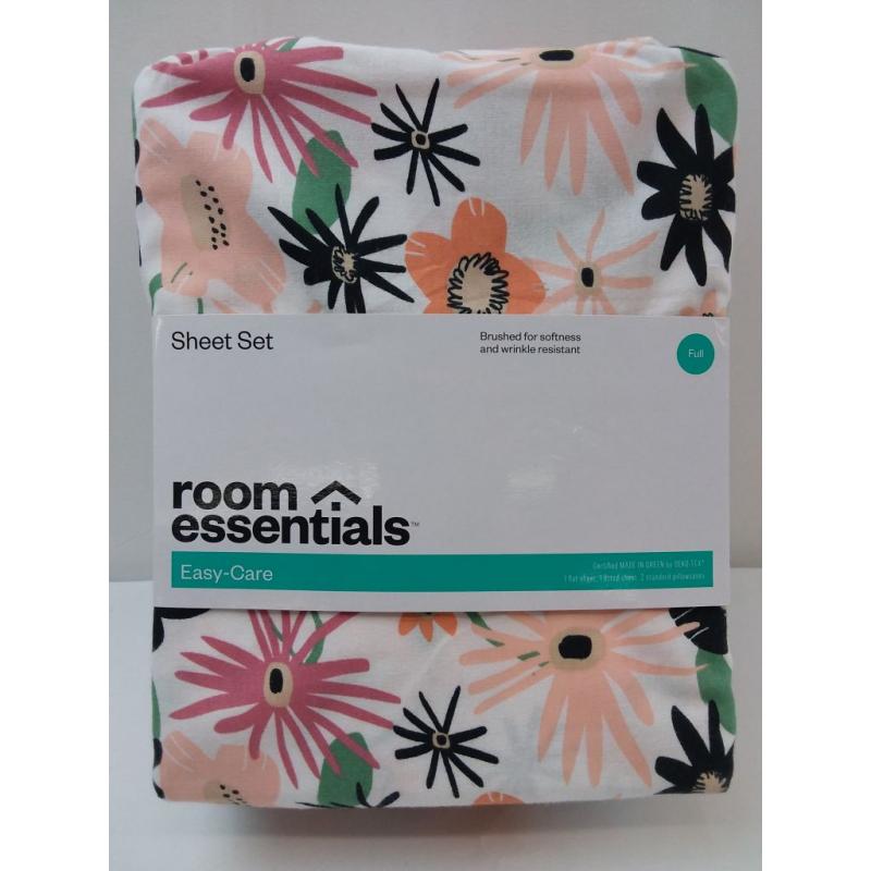 Full Easy Care Printed Pattern Sheet Set Floral