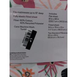 Full Easy Care Printed Pattern Sheet Set Floral