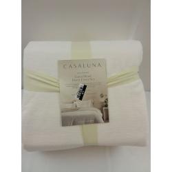 Full/Queen Heavyweight Linen Blend Duvet Cover & Sham Set White - Casaluna