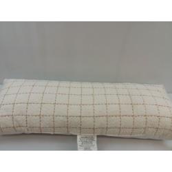 Oblong Oversized Texture Pick Stitch Plaid Decorative Throw Pillow Cream - Threshold