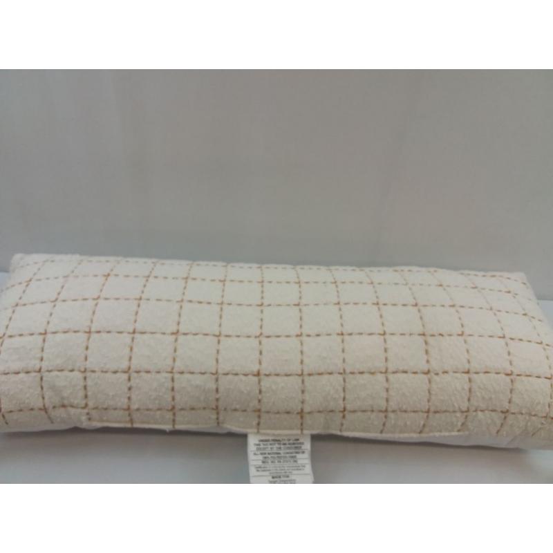 Oblong Oversized Texture Pick Stitch Plaid Decorative Throw Pillow Cream - Threshold