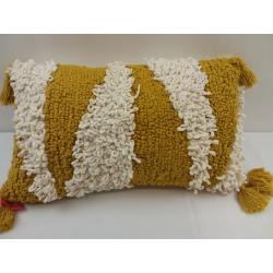 Oversized Tufted Shag Geometric Patterned Lumbar Throw Pillow Gold - Opalhouse