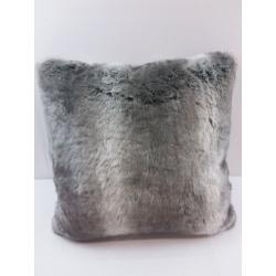 Euro Faux Fur Ombre Decorative Throw Pillow Gray - Threshold