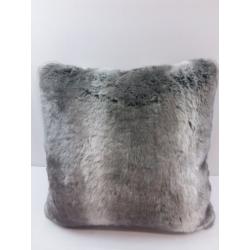 Euro Faux Fur Ombre Decorative Throw Pillow Gray - Threshold