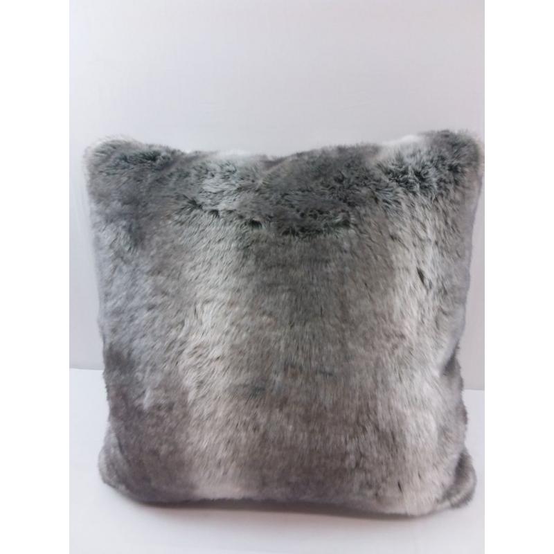 Euro Faux Fur Ombre Decorative Throw Pillow Gray - Threshold