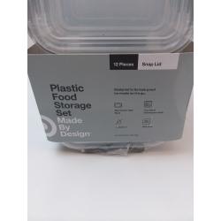 12pc plastic food storage containers