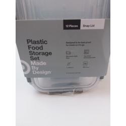 12pc plastic food storage containers