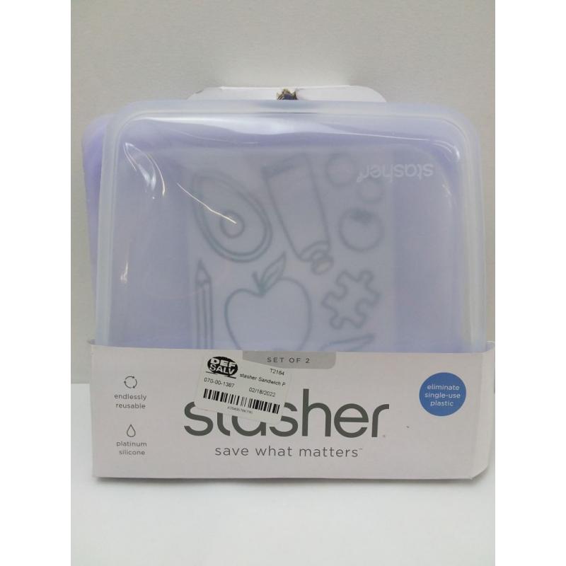 stasher Sandwich Plus Sandwich Bundle Lavender/Clear