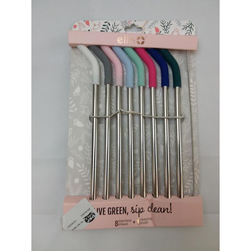 Ello 8pk Silicone Tip Straws