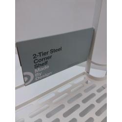 Punched Metal 2-Tier Corner Shelf