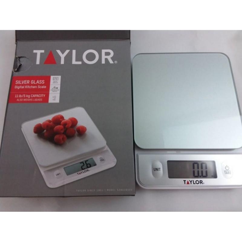 Taylor Digital 11lb Glass Top Food Scale- Silver