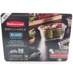 Rubbermaid 10pc Brilliance Glass Food Storage Set