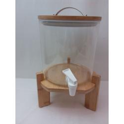 Beverage Dispenser with Wood Stand- Navaris