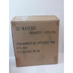 Round Storage Ottoman, Soft Padded Velvet Footrest Stool, with Wooden Legs