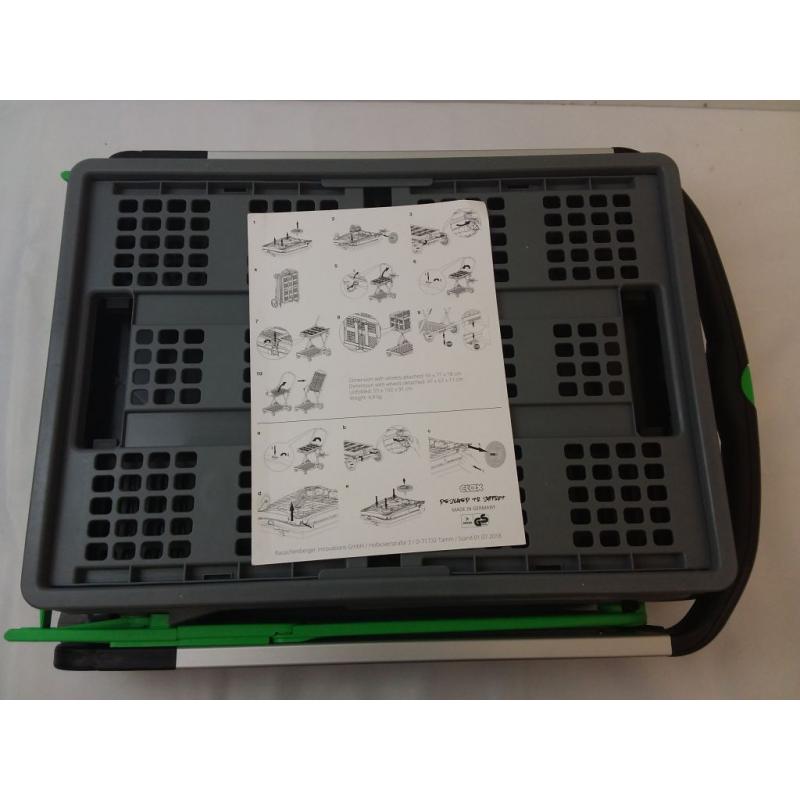 2 tier folding trolley Simple push button for effortless folding