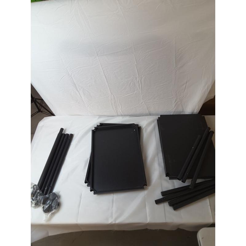 4-Tier Stainless Steel Shelving Unit with Wheels 50x35x4, Adjustable Utility Shelf Cart for Kitchen Office Home, Multi-Purpose Organizer Rack (Black)