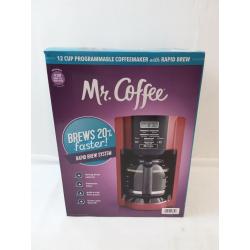 Mr. Coffee 12-Cup Programmable Coffeemaker, Rapid Brew, Red