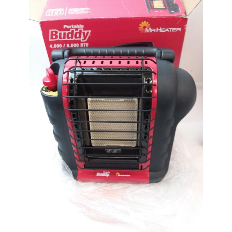 Mr. Heater F232161 MH9BX Buddy 4,000-9,000-BTU Indoor-Safe Portable Propane Radiant Heater, Red-Black